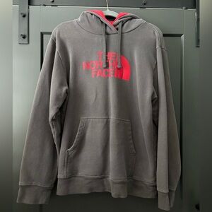 The North Face Men's Charcoal and Red Hoodie